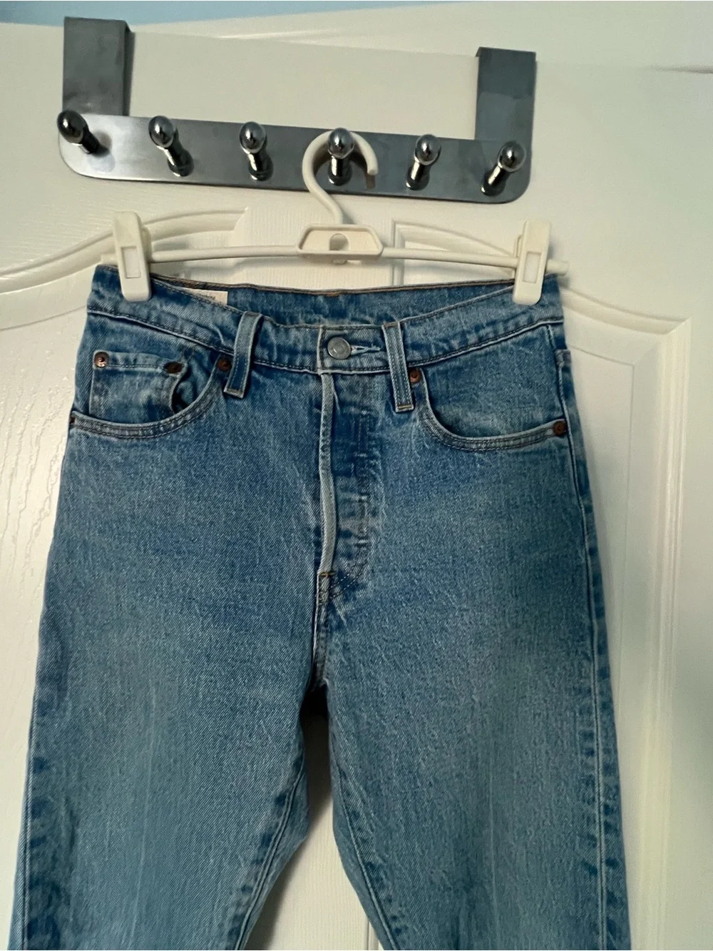 Classic Levi's 501 Light Blue Denim Jeans